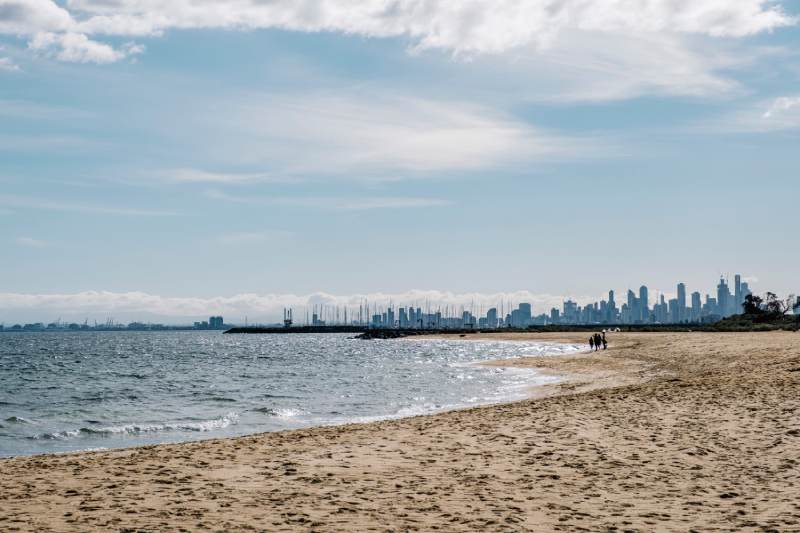 Beach and city landscape Beach and city landscape